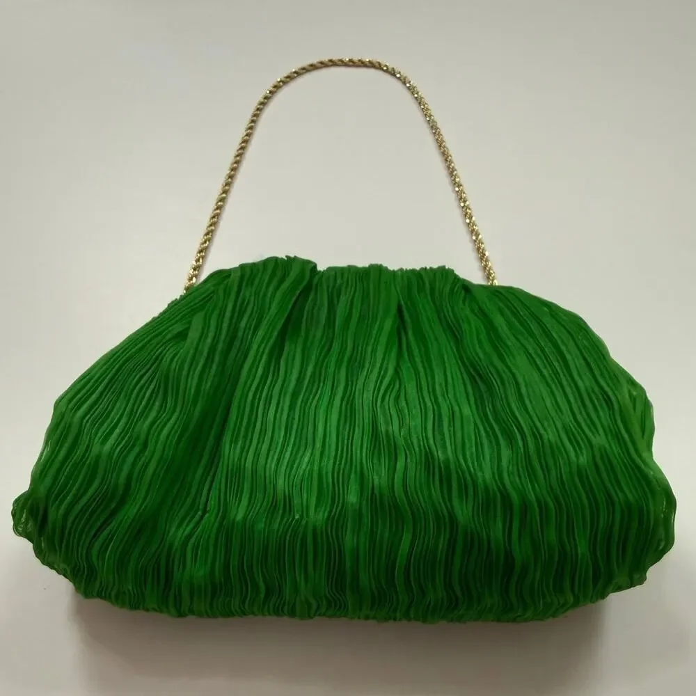 Loeffler Randall Bailey Pleated Clutch in Clover